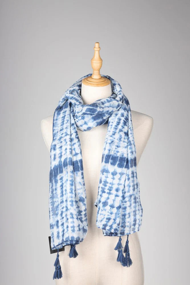 Antigone | Tie Die Scarf - Blue/White | Shut the Front Door