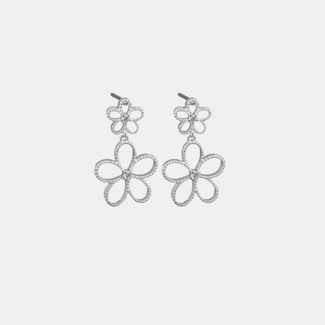 Tiger Tree | Earrings Floral Duo - Silver | Shut the Front Door