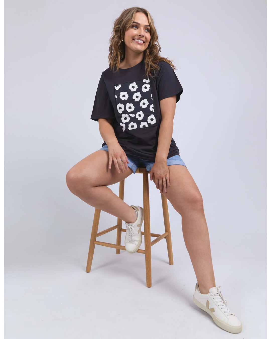 Elm Knitwear | Azalea Tee - Navy | Shut the Front Door