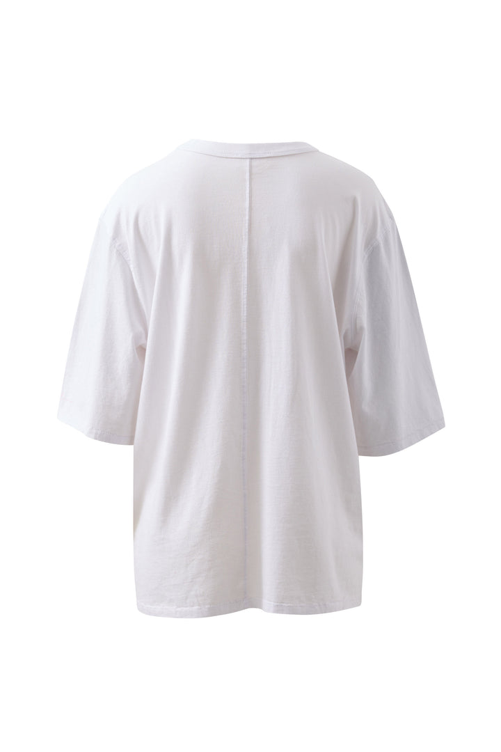 Liv Oversized Tee - White Coastal Leaves