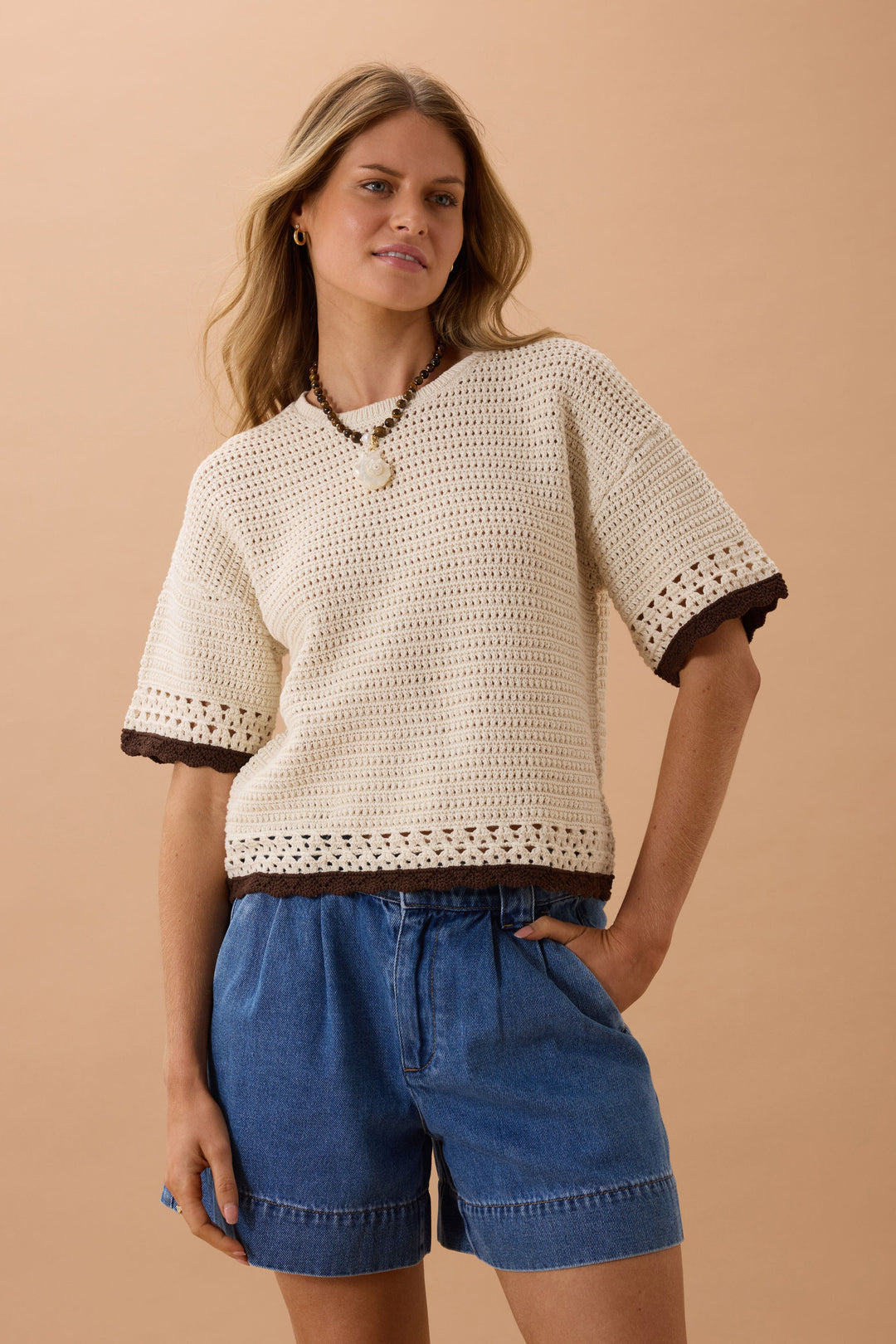 Blair Knit Tee - Ecru