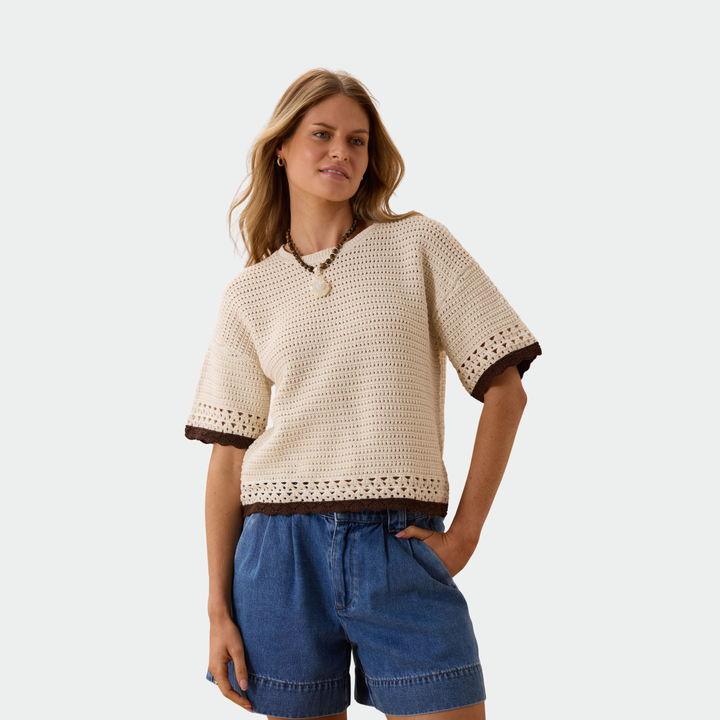 Blair Knit Tee - Ecru