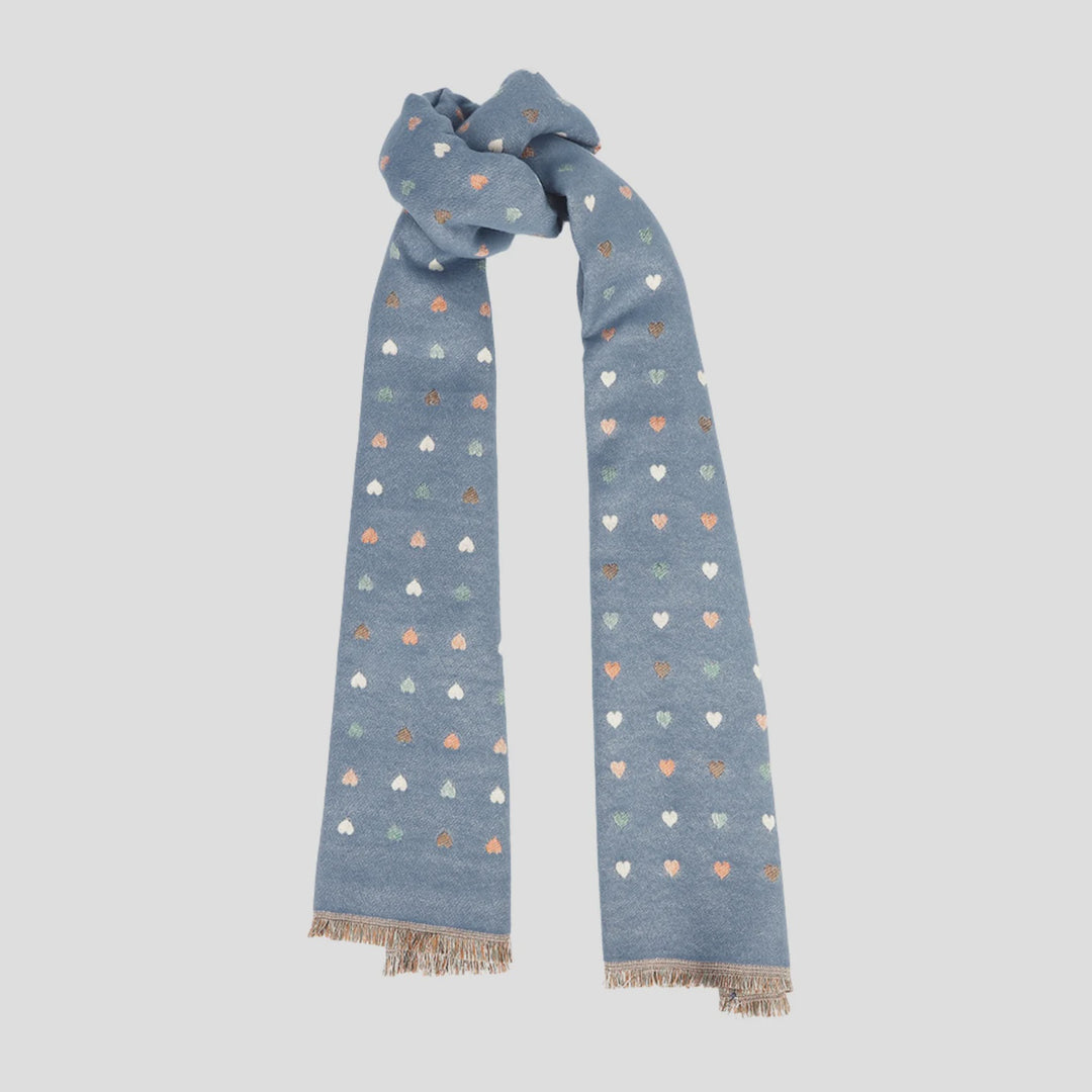 Antigone | Hearts Double Sided Scarf - Light Blue | Shut the Front Door