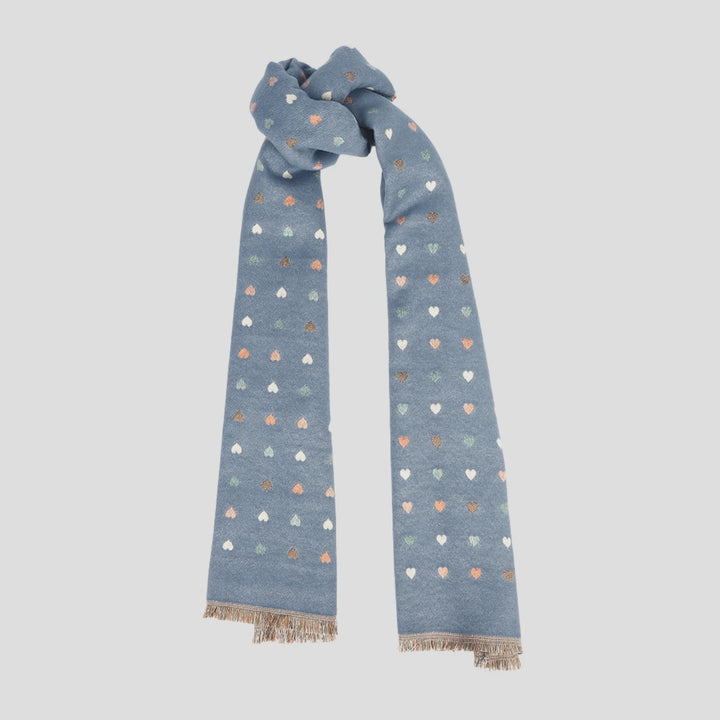 Antigone | Hearts Double Sided Scarf - Light Blue | Shut the Front Door