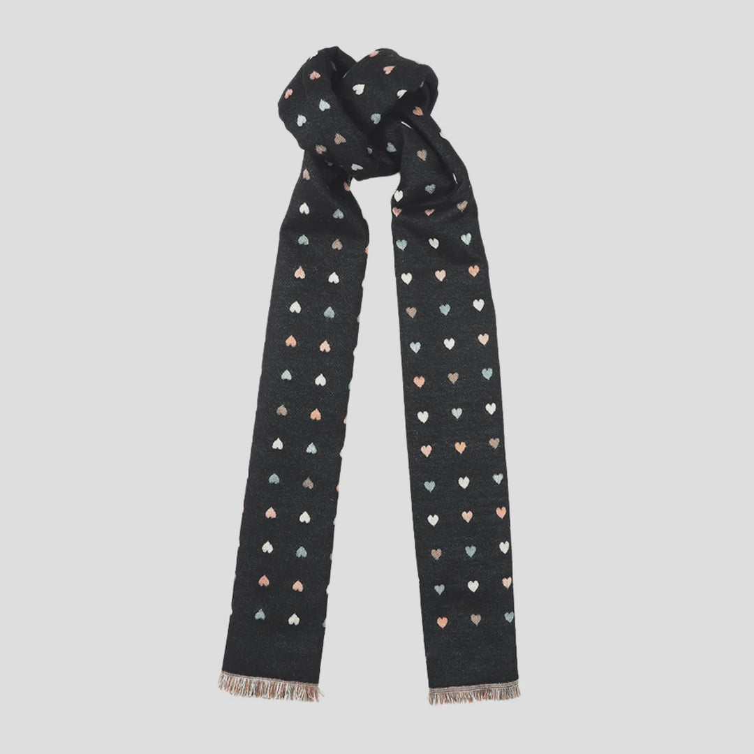 Antigone | Hearts Double Sided Scarf - Black | Shut the Front Door