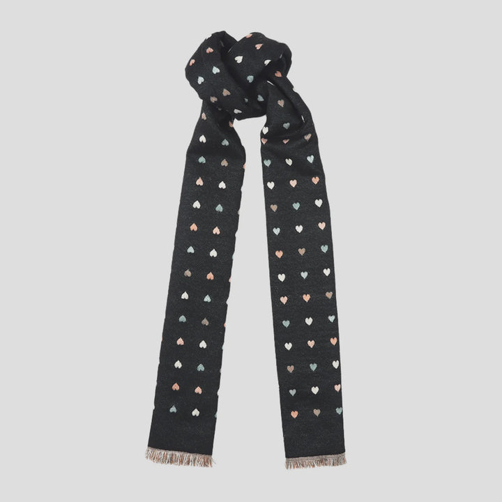 Antigone | Hearts Double Sided Scarf - Black | Shut the Front Door
