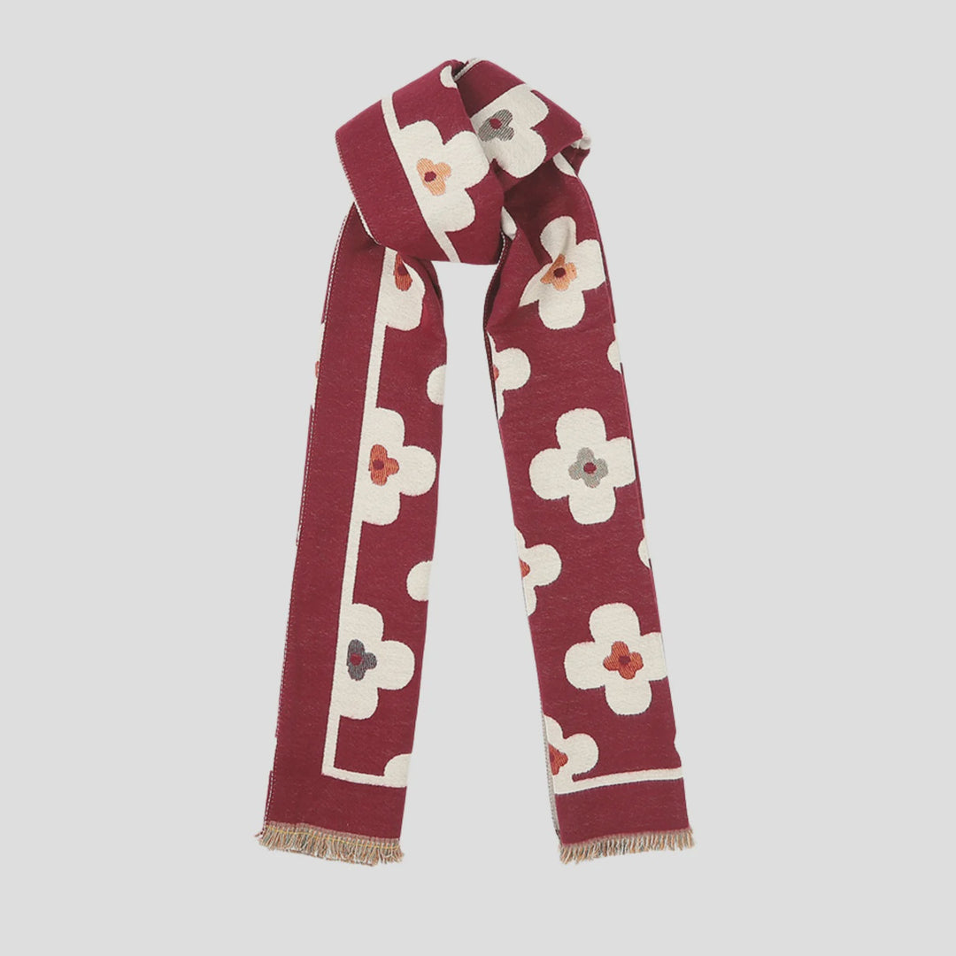 Antigone | Floral Double Sided Scarf - Maroon | Shut the Front Door