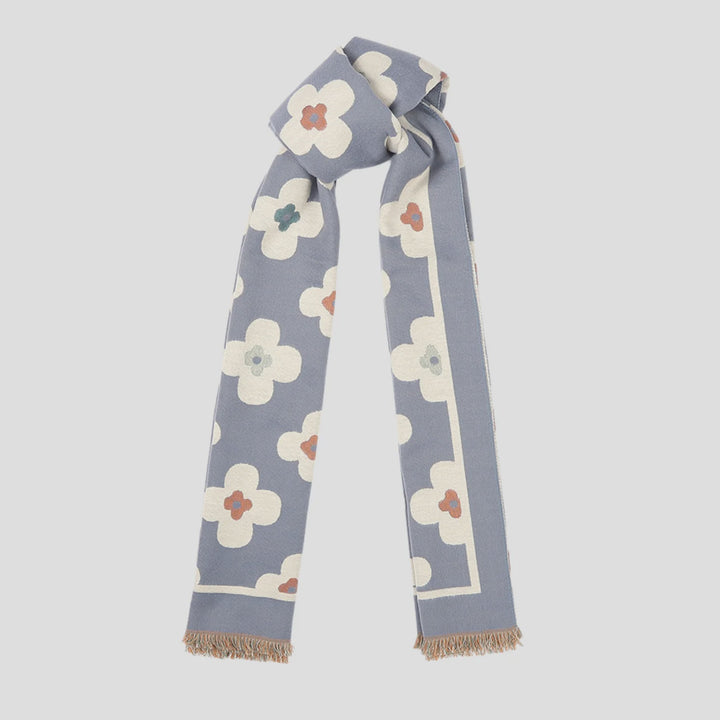 Antigone | Floral Double Sided Scarf - Light Blue | Shut the Front Door