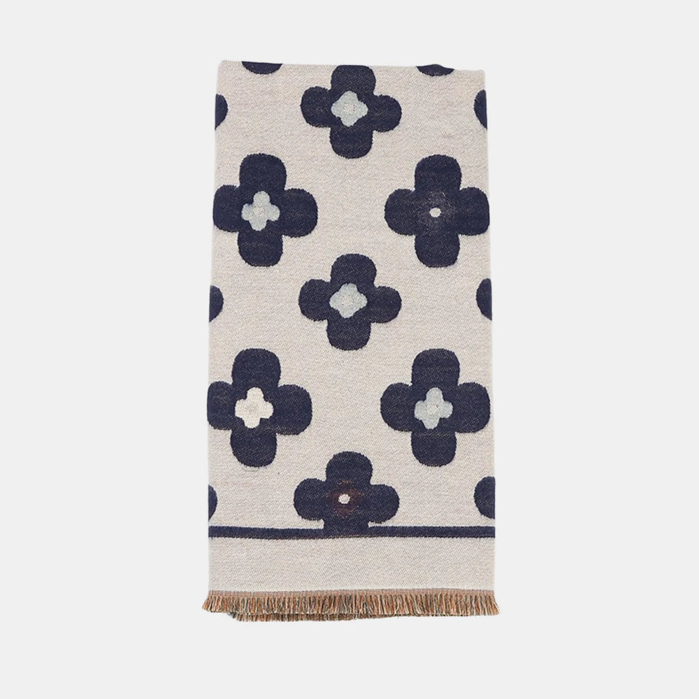 Antigone | Floral Double Sided Scarf - Navy Blue | Shut the Front Door