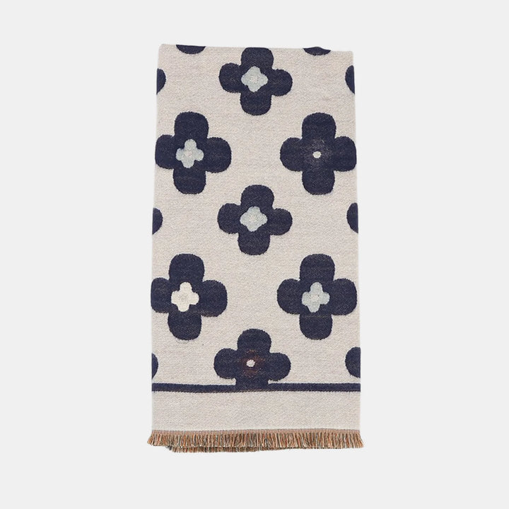 Antigone | Floral Double Sided Scarf - Navy Blue | Shut the Front Door