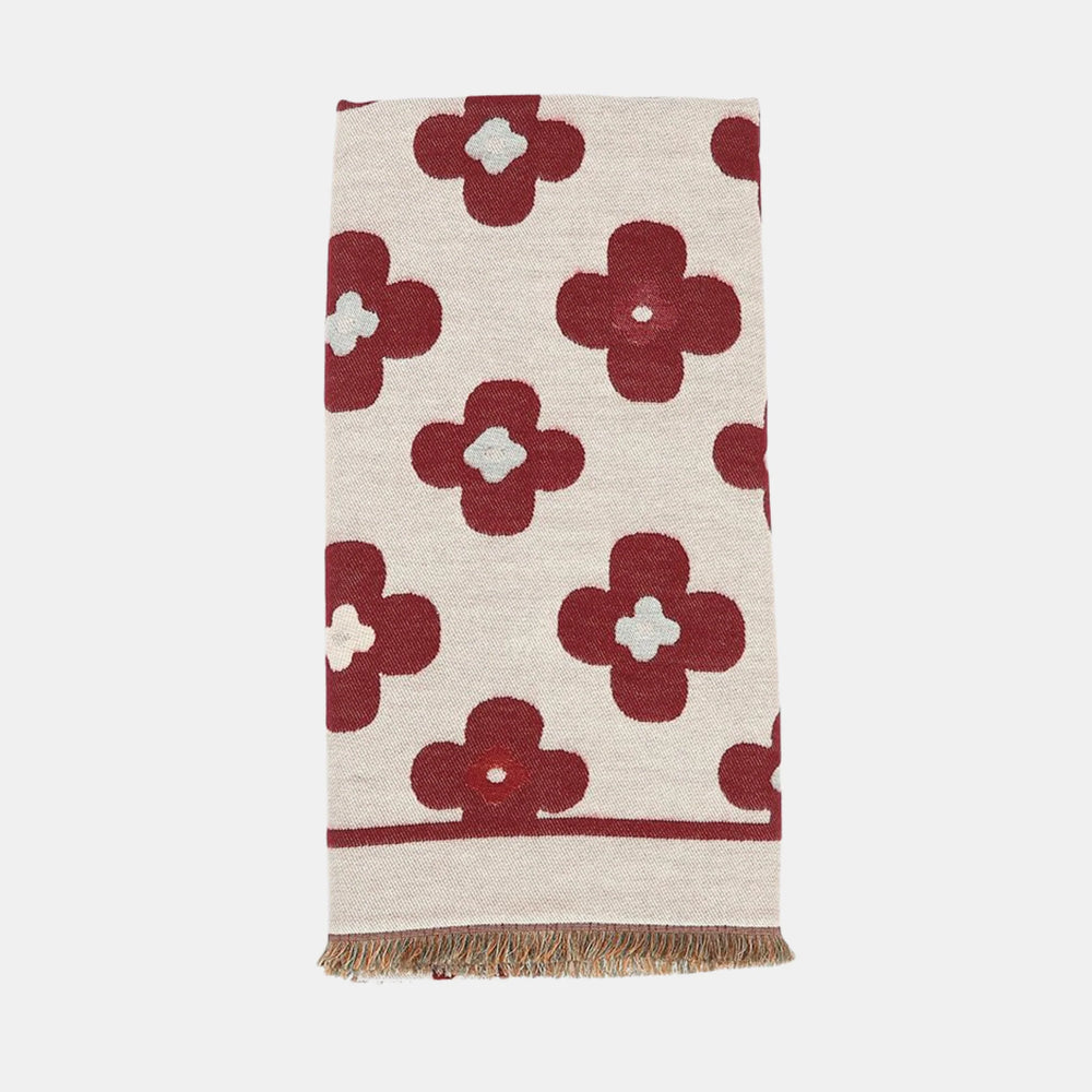 Antigone | Floral Double Sided Scarf - Maroon | Shut the Front Door