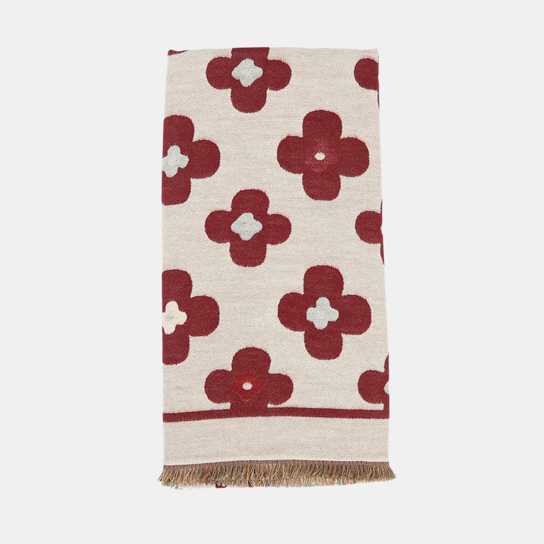 Antigone | Floral Double Sided Scarf - Maroon | Shut the Front Door