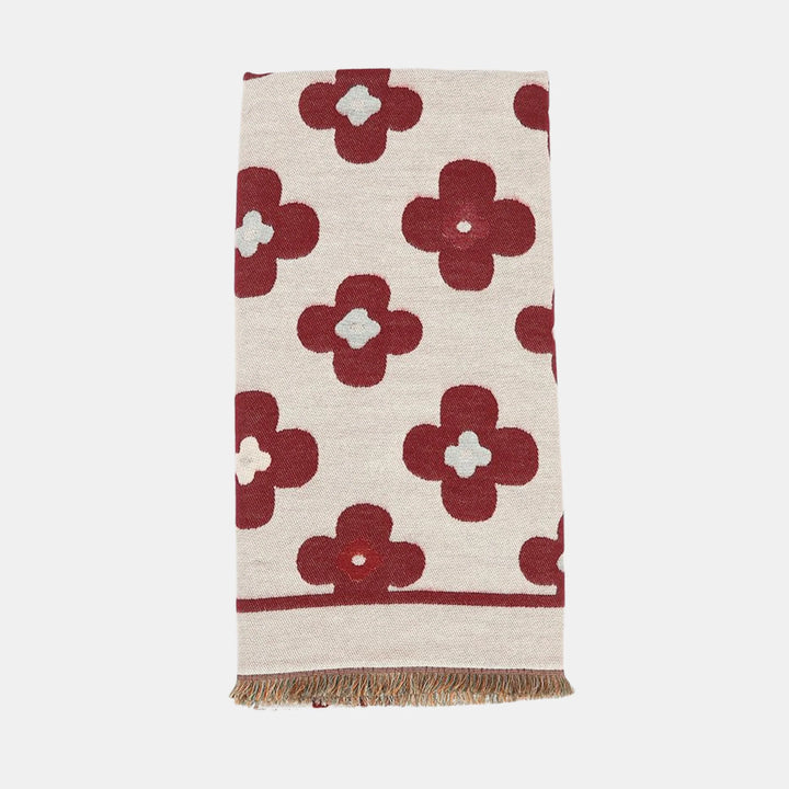 Antigone | Floral Double Sided Scarf - Maroon | Shut the Front Door