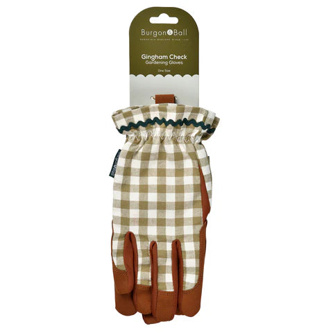 Burgon & Ball | Colour Collection Gloves - Olive Check | Shut the Front Door