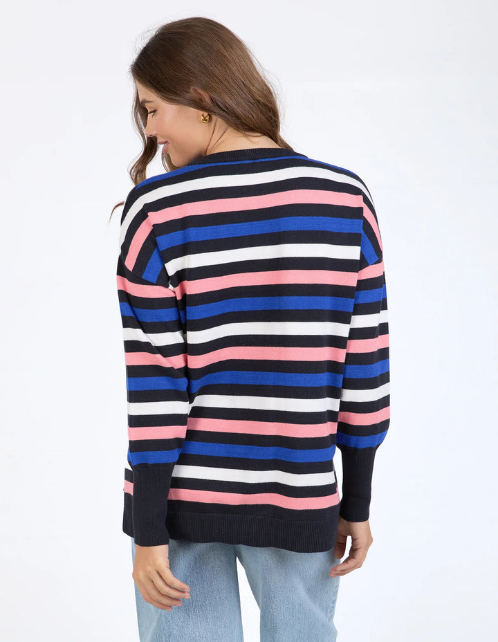 Elm Knitwear | Logan Stripe Knit - Navy | Shut the Front Door