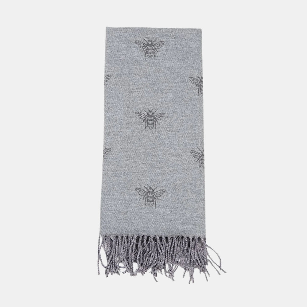 Antigone | Honey Bee Double Sided Scarf - Grey | Shut the Front Door