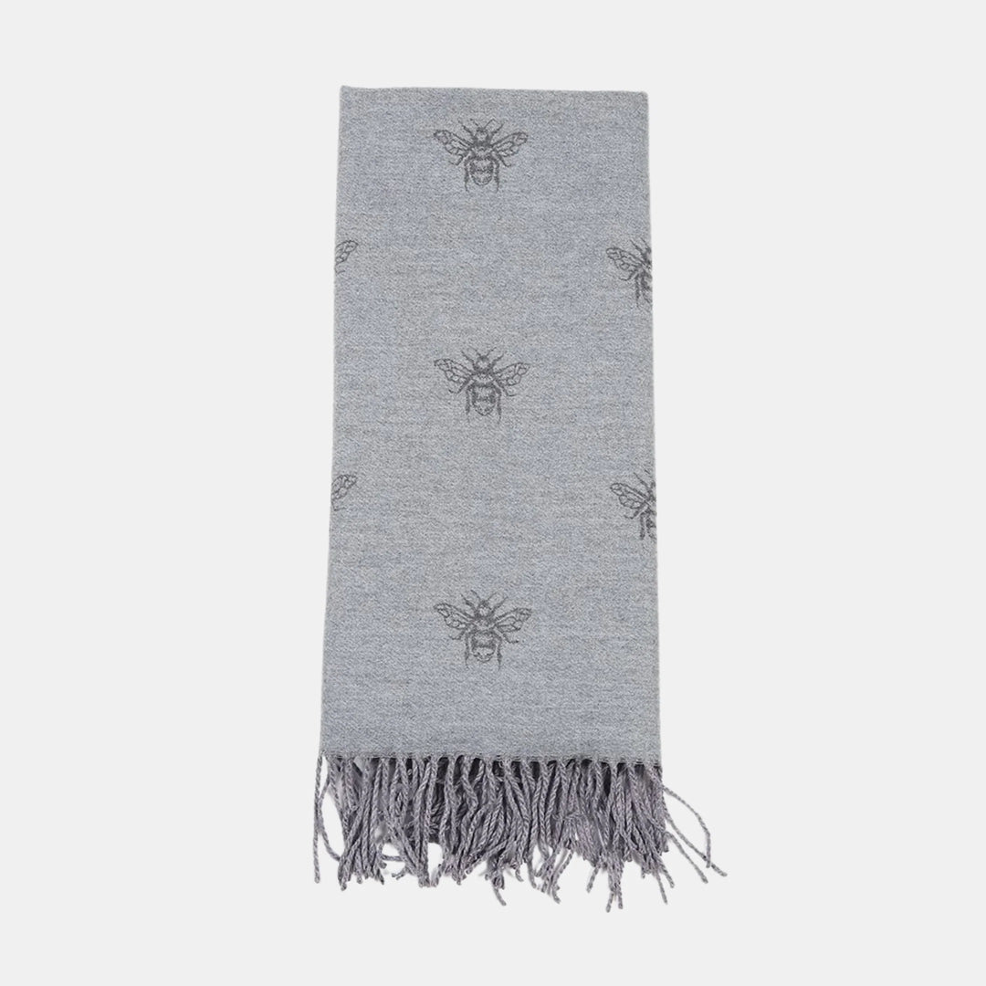 Antigone | Honey Bee Double Sided Scarf - Grey | Shut the Front Door