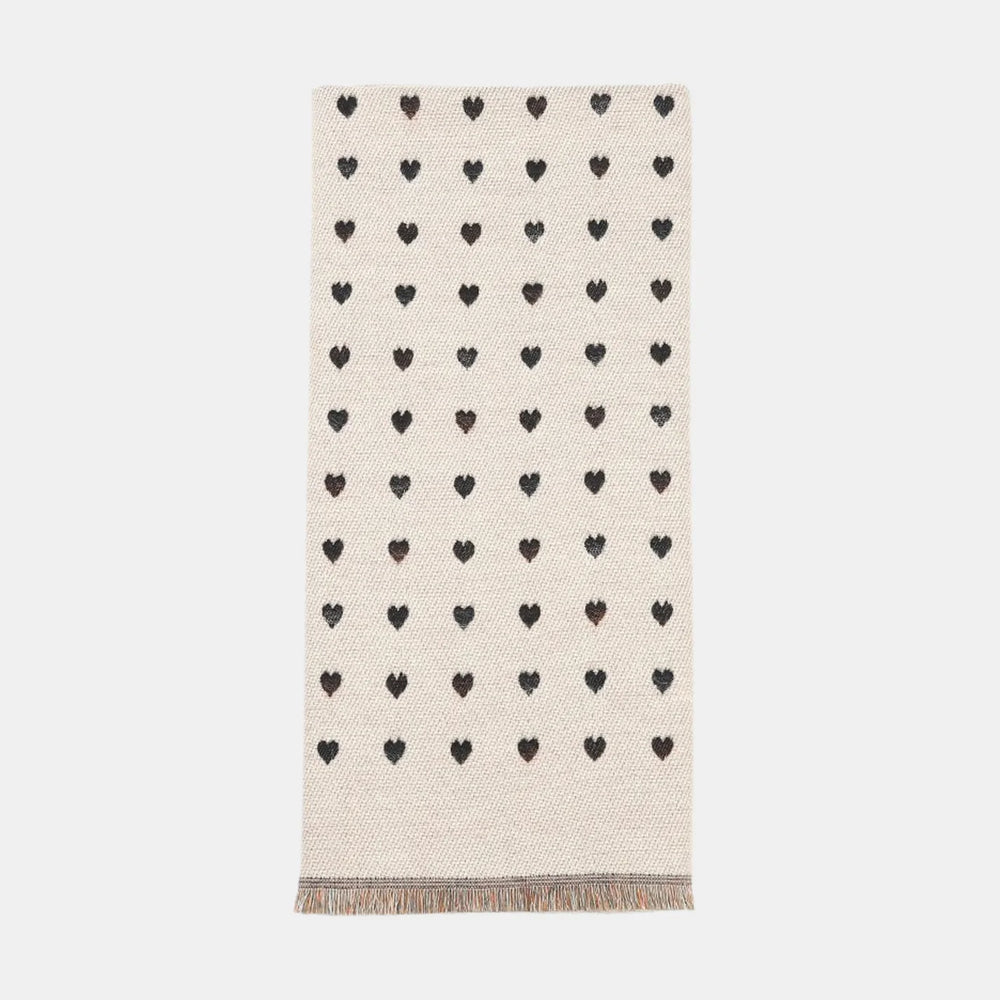 Antigone | Hearts Double Sided Scarf - Black | Shut the Front Door