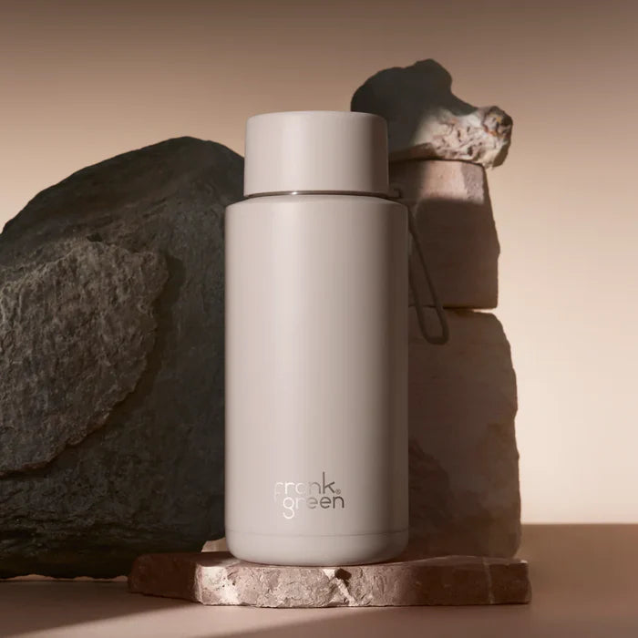 Frank Green | Ceramic Lined Reusable Bottle 34oz with Straw - Moon Dust | Shut the Front Door