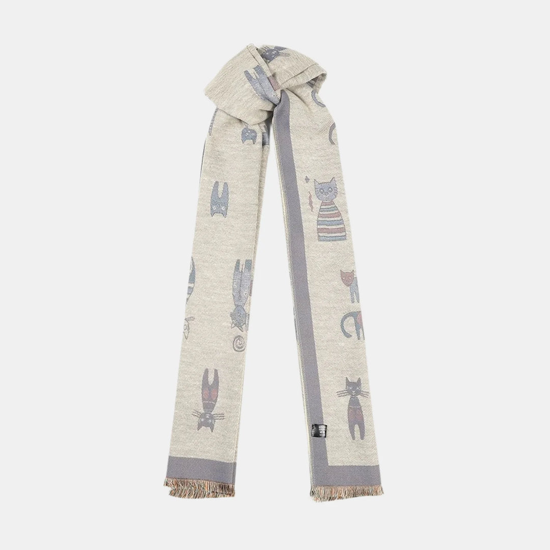 Antigone | Cats Double Sided Scarf - Light Blue | Shut the Front Door