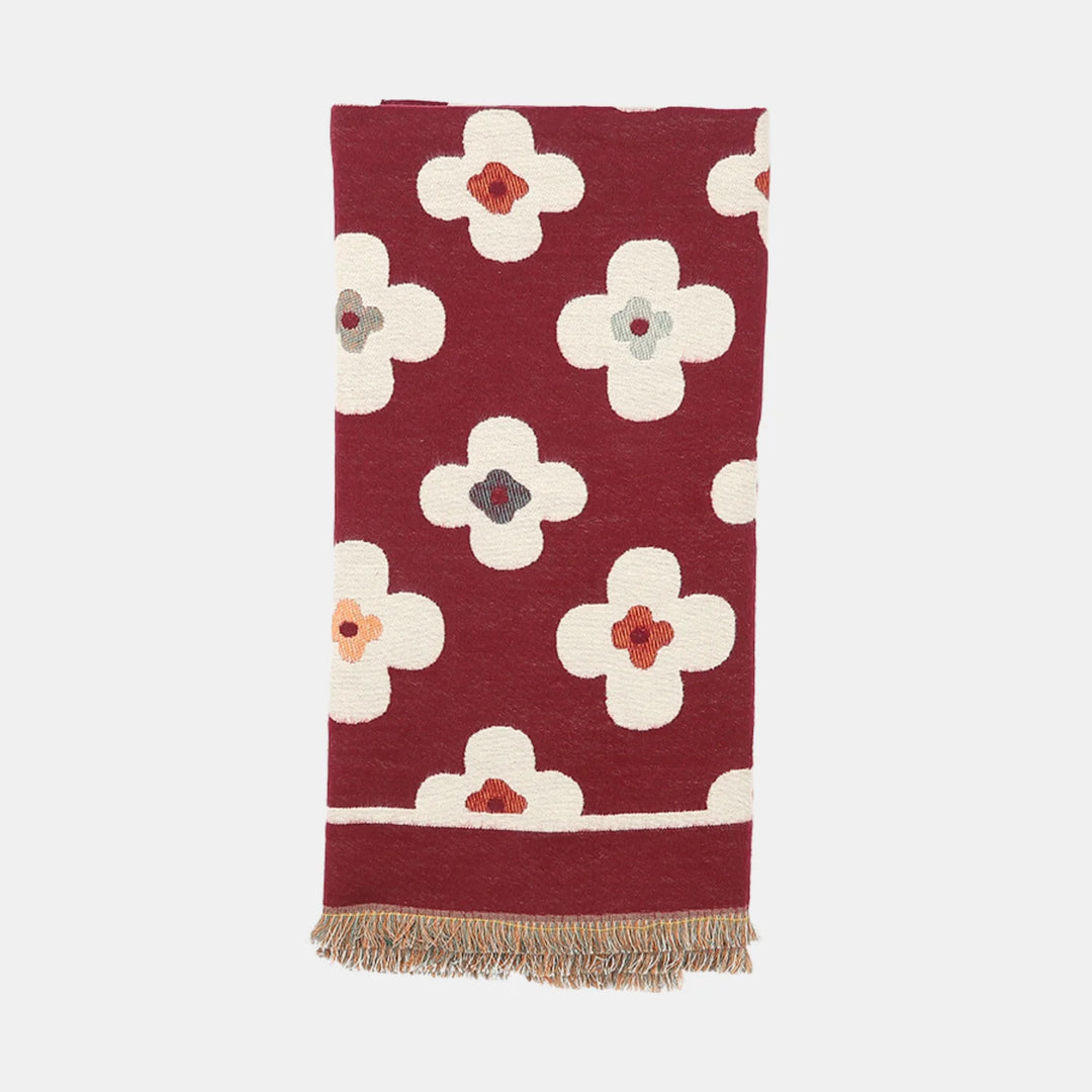 Antigone | Floral Double Sided Scarf - Maroon | Shut the Front Door