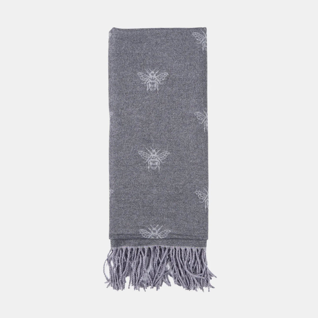 Antigone | Honey Bee Double Sided Scarf - Grey | Shut the Front Door