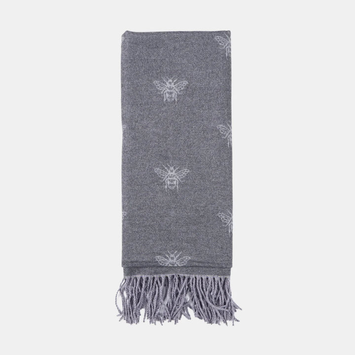 Antigone | Honey Bee Double Sided Scarf - Grey | Shut the Front Door