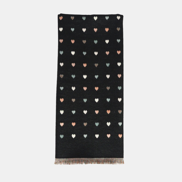Antigone | Hearts Double Sided Scarf - Black | Shut the Front Door