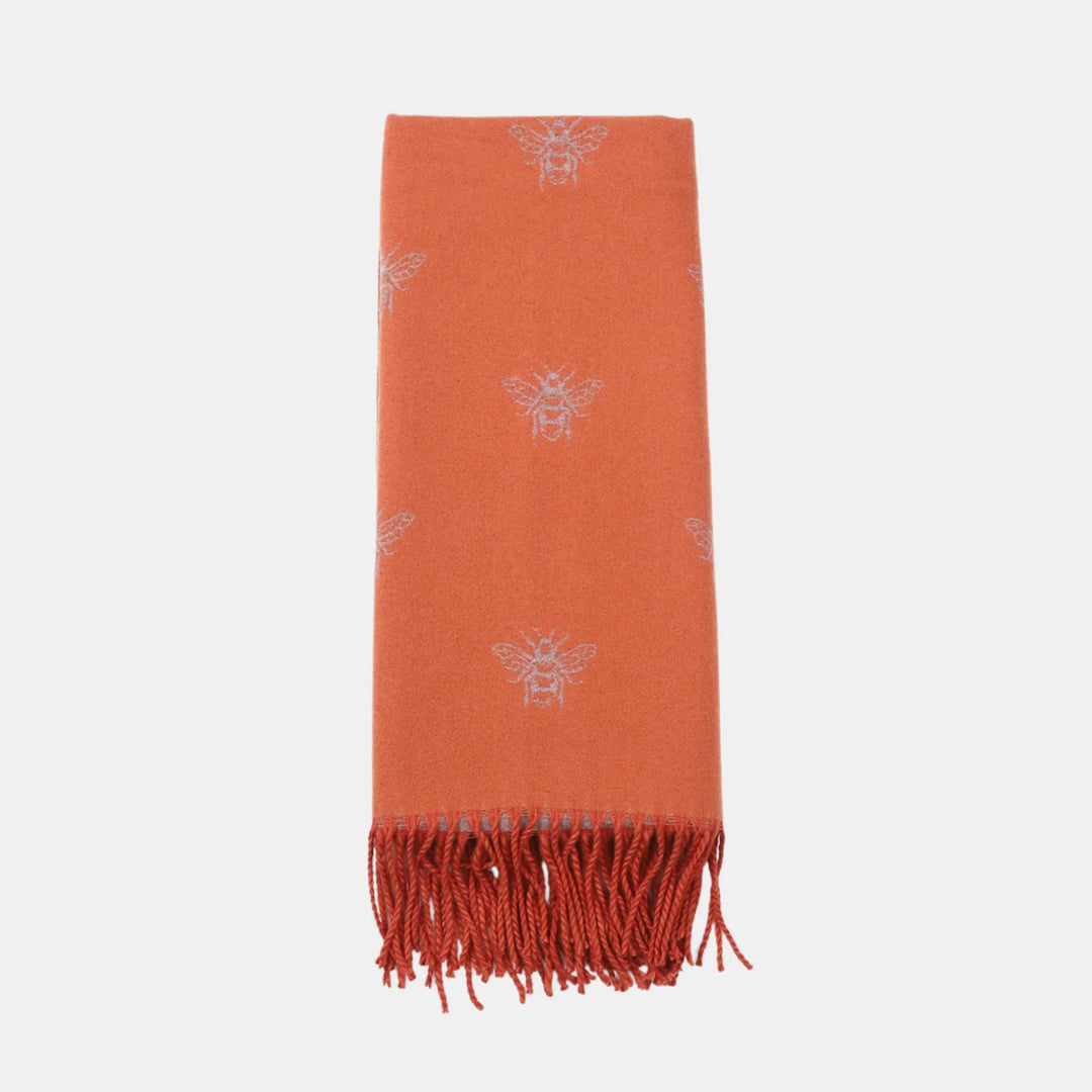Antigone | Honey Bee Double Sided Scarf - Orange | Shut the Front Door