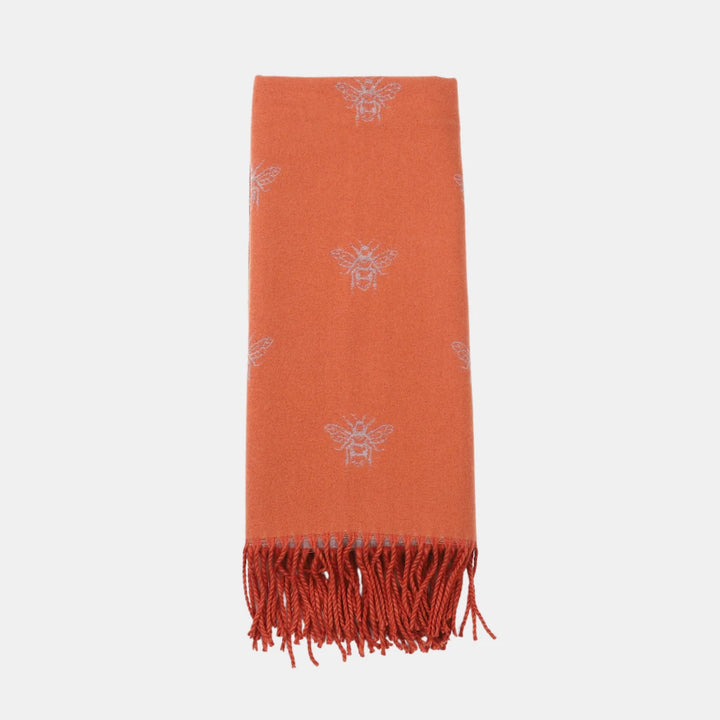 Antigone | Honey Bee Double Sided Scarf - Orange | Shut the Front Door