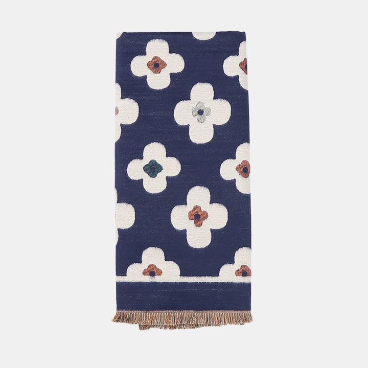 Antigone | Floral Double Sided Scarf - Navy Blue | Shut the Front Door