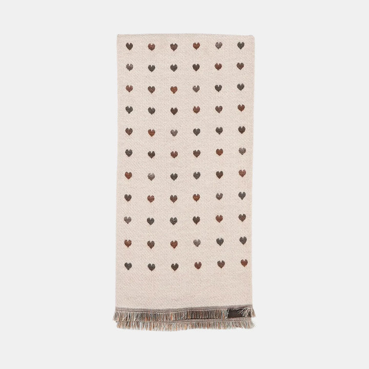 Antigone | Hearts Double Sided Scarf - Coffee | Shut the Front Door