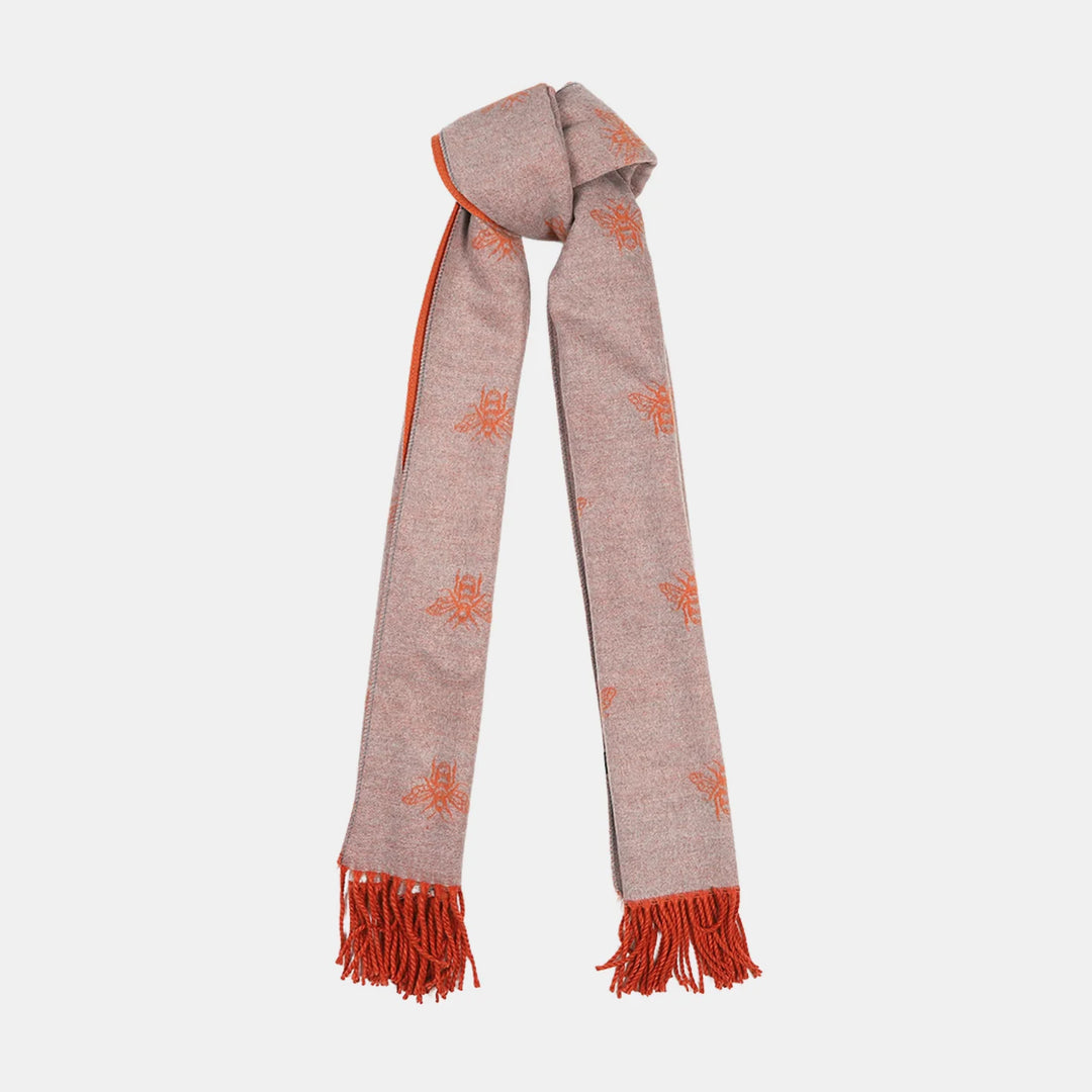 Antigone | Honey Bee Double Sided Scarf - Orange | Shut the Front Door