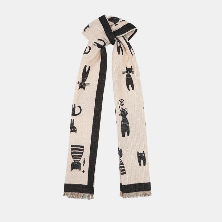 Antigone | Cats Double Sided Scarf - Black | Shut the Front Door