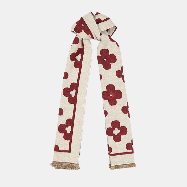 Antigone | Floral Double Sided Scarf - Maroon | Shut the Front Door
