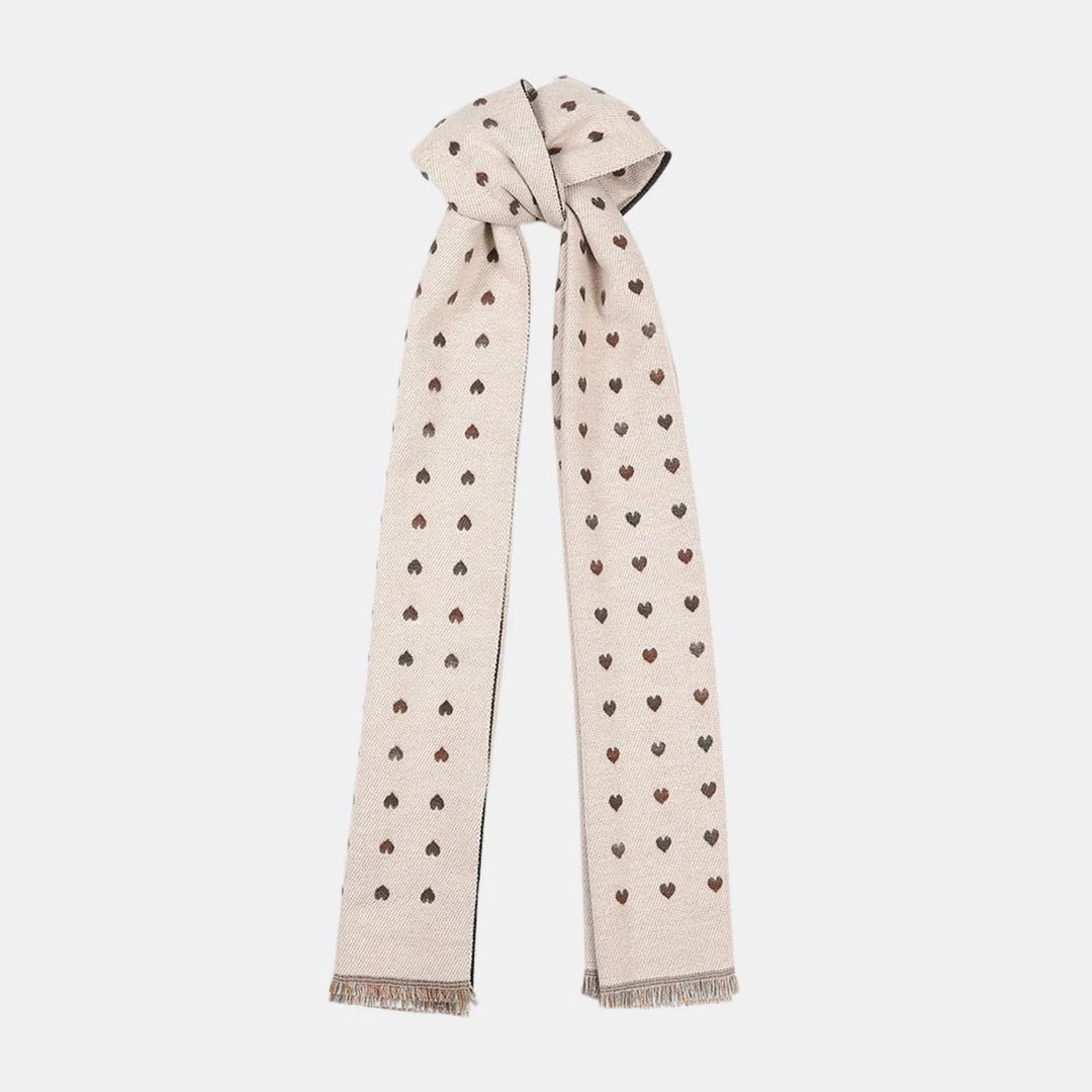 Antigone | Hearts Double Sided Scarf - Coffee | Shut the Front Door