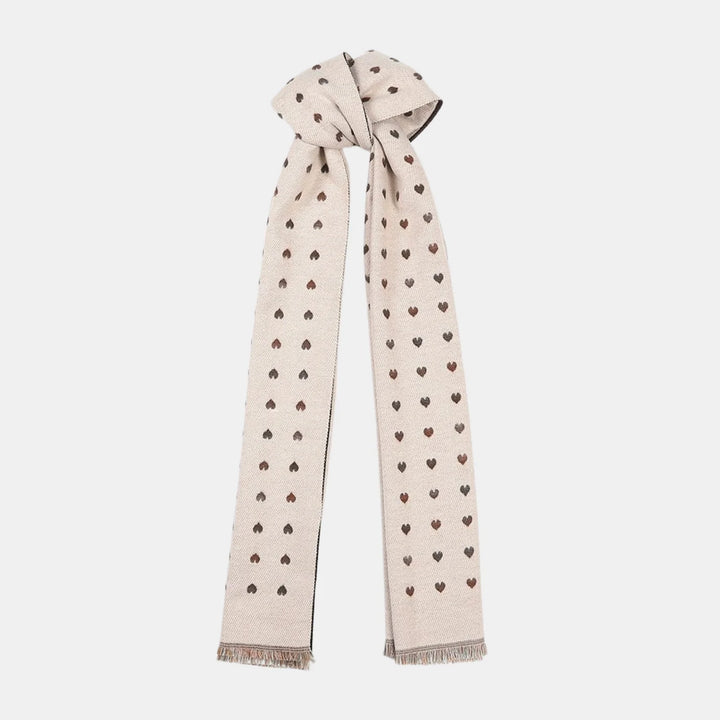 Antigone | Hearts Double Sided Scarf - Coffee | Shut the Front Door
