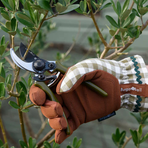 Burgon & Ball | Colour Collection Gloves - Olive Check | Shut the Front Door