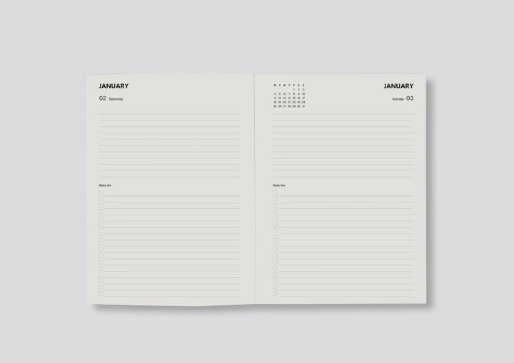 2027 Daily Diary - Minimal Typographic