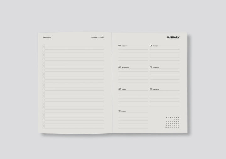 Lettuce 2027 Weekly Diary - Blue Flowers