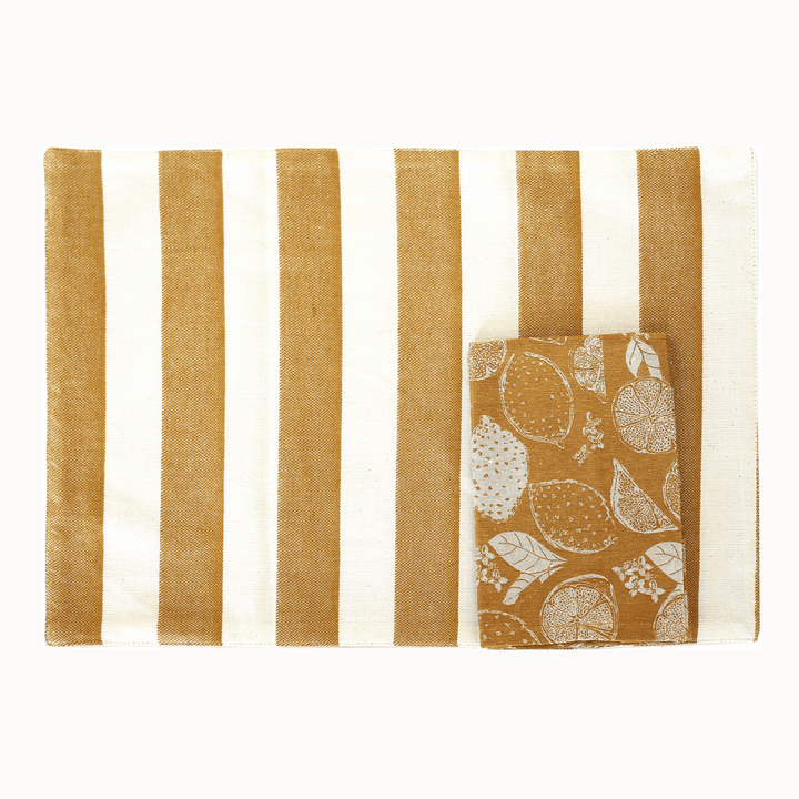 Raine & Humble | Lemon Marmalade Placemat S/4 - Golden Yellow | Shut the Front Door