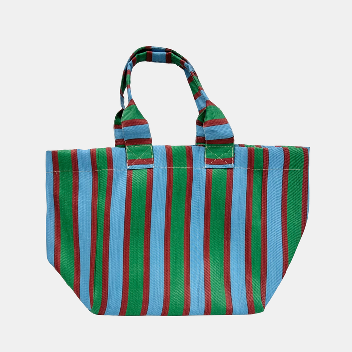 Recycled Nylon Tote - Cypress/Rust Stripe
