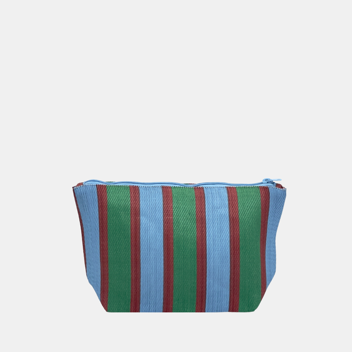Recycled Nylon Pouch - Cypress/Rust Stripe