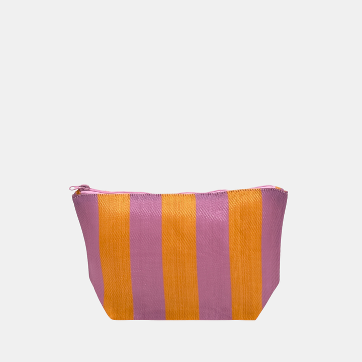 Recycled Nylon Pouch - Peony/Marigold Stripe
