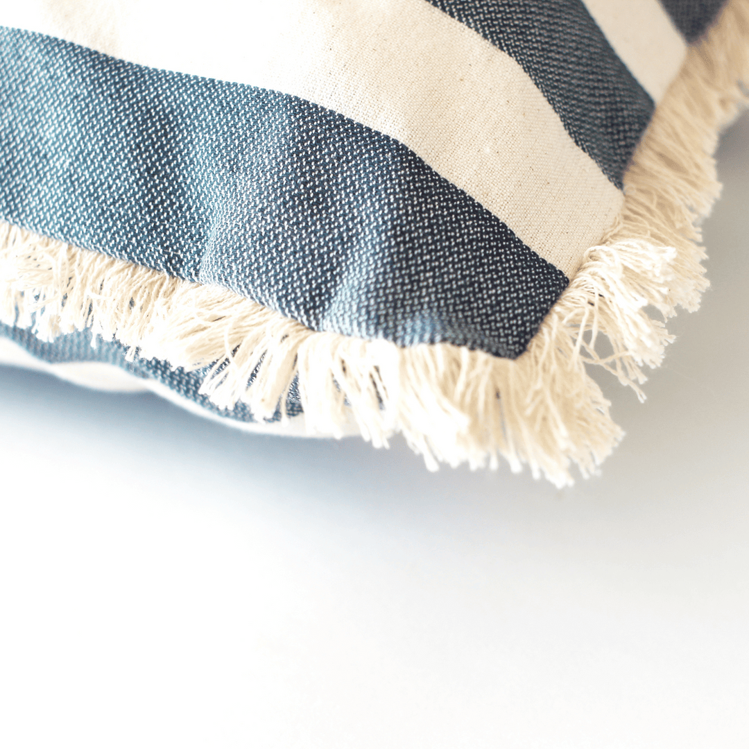 Raine & Humble | Bold Stripe Cushion - Dark Slate | Shut the Front Door