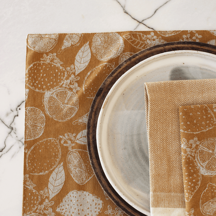 Raine & Humble | Lemon Marmalade Placemat S/4 - Golden Yellow | Shut the Front Door