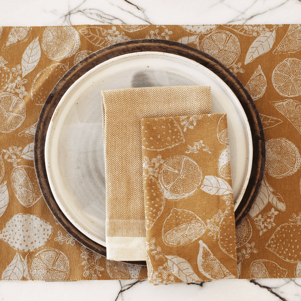 Raine & Humble | Lemon Marmalade Placemat S/4 - Golden Yellow | Shut the Front Door