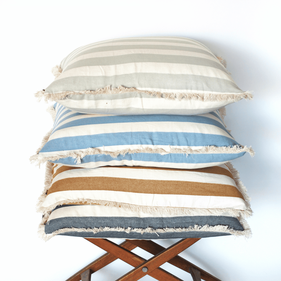 Raine & Humble | Bold Stripe Cushion - Dark Slate | Shut the Front Door