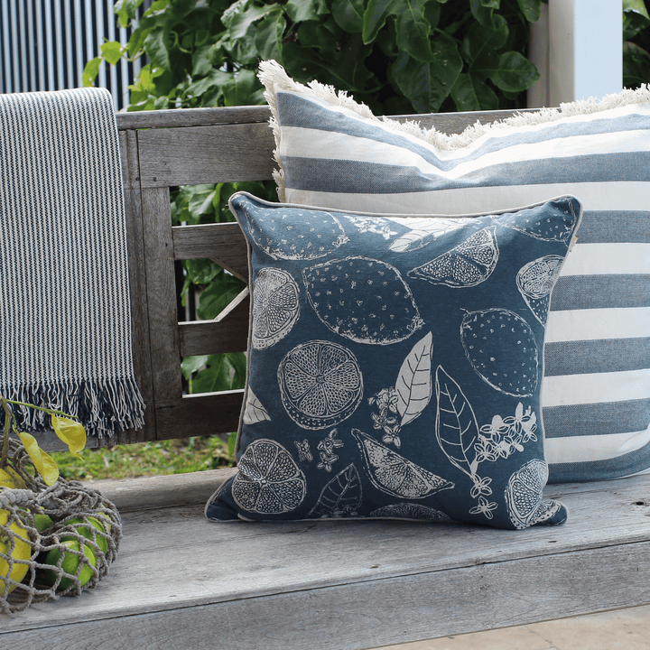 Raine & Humble | Bold Stripe Cushion - Dark Slate | Shut the Front Door