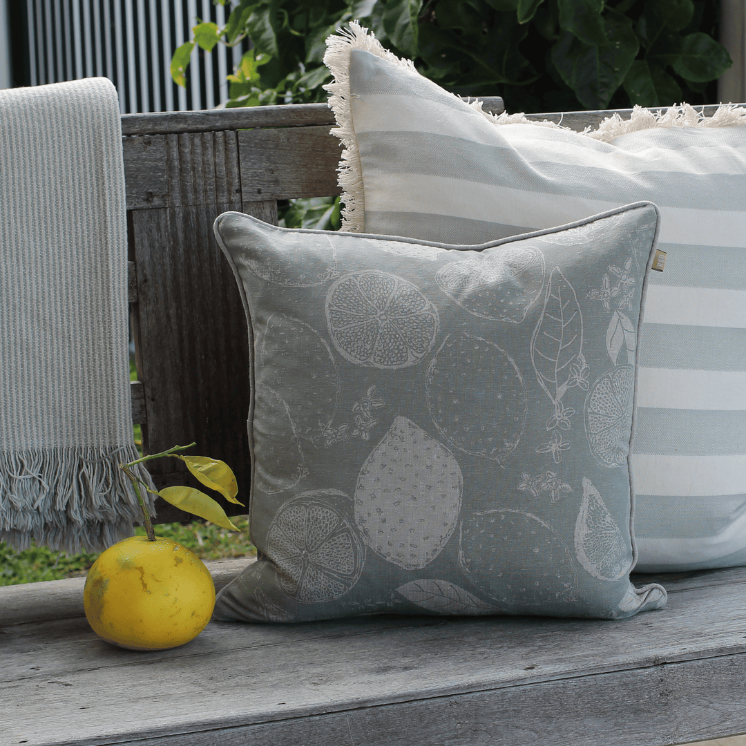 Raine & Humble | Lemon Marmalade Cushion - Sage | Shut the Front Door